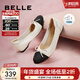 百麗（Belle）小香風(fēng)平跟單鞋女商場(chǎng)同款蝴蝶結媽媽淺口鞋Z8R1DAQ4 米白 38 (240mm)