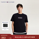 Tommy Hilfiger【運動(dòng)休閑】春夏男裝純棉平紋針織美式潮流字母短袖T恤上衣 藏青色DW5 L （推薦：150-165斤）