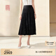 EP雅瑩[睫毛裙]高端系列 波浪百褶針織半身裙春季商場(chǎng)同款9301A 黑色 M