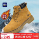 海瀾之家HLA新年禮物情侶靴棉鞋大黃靴男馬丁靴子男 T249 土黃色(加絨) 42