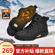 駱駝（CAMEL）男鞋加絨高幫2025冬季新款耐磨防滑登山鞋徒步運動(dòng)潮鞋黑色 G15W379014R 黑色【加絨款】 42