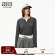 Teenie Weenie小熊女裝仿V領(lǐng)休閑款長(cháng)袖T恤秋季假兩件簡(jiǎn)約舒適上衣 煤灰色 M (165)