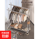 不銹鋼晾衣架落地家用臥室掛衣架服裝店移動(dòng)衣服陳列架雙桿衣帽架 【巨粗腿-雙桿款】長(cháng)120*高170底部置物