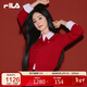 FILA 斐樂(lè )官方楊冪同款馬上起飛腮紅毛衣女士編織外套2026春時(shí)尚開(kāi)衫