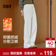 森馬（Semir）發(fā)熱抑菌抓絨抽繩分割寬松2025百搭闊腿褲女冬休閑褲109725127001