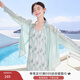 香影【多色涼感】輕薄襯衫外套女夏季空調衫開(kāi)衫外搭襯衣開(kāi)叉上衣 綠色 S