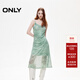 ONLY2025秋季新款性感蕩領(lǐng)網(wǎng)紗印花修身中長(cháng)裙連衣裙女|125161030 H49崔克印花 M