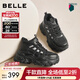 百麗（Belle）潮酷高幫老爹鞋女2025冬新商場(chǎng)同款厚底加絨休閑鞋E6N1DDD5 黑色-厚絨 38