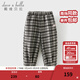 戴維貝拉（DAVE＆BELLA）兒童褲子冬裝新款女童九分褲中大童加絨格子褲小女孩休閑褲 格子【現貨】 160 cm（建議身高150-160cm）