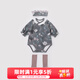 巴厘小豬【3件套】寶寶包屁衣春秋季純棉女寶ins風(fēng)男寶連體衣新生嬰兒衣服 暗香花嶼 【送發(fā)帶+襪子】 66cm