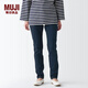 MUJI女式 彈力牛仔修身褲 (股下75cm)長(cháng)褲褲子休閑褲BEA47A3S 深藏青色 26inch