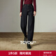 初語(yǔ)牛仔褲女2025冬季新款原色不易褪色抓絨保暖顯瘦廓形香蕉褲 牛仔原色 29