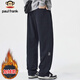 大嘴猴（paul frank）褲子男士重磅衛褲男秋冬季潮牌寬松休閑褲男褲運動(dòng)褲 黑色加絨 XL