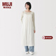 MUJI 女式雙層紗織點(diǎn)狀提花吊帶連衣裙睡裙可外穿女裝連身裙26年春季 米白色 L (165/88A)