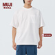 MUJI MUJI  男式?jīng)龈须p層編織寬版T恤短袖打底衫男裝夏季AB07CC4S 白色 S 165/84A
