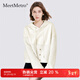 MeetMetro瑪依爾小香風(fēng)拼接衛衣女2026春裝新款時(shí)尚連帽寬松上衣 米白【現貨閃電發(fā)】 S