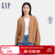 蓋璞（GAP）女裝純羊毛V領(lǐng)針織衫經(jīng)典簡(jiǎn)約氣質(zhì)百搭開(kāi)衫 卡其色 L (170/88A) 亞洲尺碼
