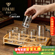梵卡奇（FANKAQI）高檔水晶金山白酒杯2兩杯家用酒具分酒器套裝木架托盤(pán)
