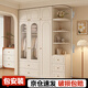 柏麗韋幚【包安裝】實(shí)木衣柜臥室家用平開(kāi)門(mén)組合儲物柜歐式奶油風(fēng)大衣柜 120*200*55主柜+頂柜+邊柜