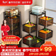 溢彩年華 旋轉置物架廚房落地蔬菜收納儲物架可移動(dòng)衛生間置物架六層1118