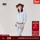Levi's李維斯冰酷系列25年新款女士美式刺繡商務(wù)休閑牛仔襯衫 淺藍色 003YP-0000 S