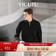 威可多（VICUTU）男士舒適休閑經(jīng)典黑色時(shí)尚百搭修身拉鏈上衣外套 黑色 2XL