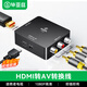 畢亞茲 HDMI轉AV轉換器 數字高清轉3RCA音視頻線(xiàn)紅白黃 帶USB供電 筆記本電腦大麥小米盒子機頂盒連電視