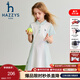 哈吉斯（HAZZYS）品牌童裝女童連衣裙夏季新款彈力柔軟透氣輕薄經(jīng)典翻領(lǐng)POLO裙 本白 130
