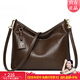 袋鼠卡拉真皮牛皮女包2025秋冬新款大容量軟皮單肩包斜挎包女士包包輕便 咖棕（手包+卡包+禮盒裝）