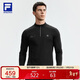 FILA 斐樂(lè )官方男子針織長(cháng)袖上衣2025秋健身運動(dòng)基礎半拉鏈長(cháng)T