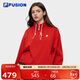 FILA FUSION斐樂(lè )官方潮牌立領(lǐng)撞色抽繩冬季新款寬松休閑套頭女衛衣