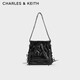 CHARLES&KEITH蝴蝶結綁帶雙肩鏈條單肩斜挎流浪包包女包禮物CK2-60782390-B