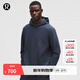 lululemon丨Textured 男士雙面針織棉混紡連帽衛衣 LM3EOZS 雜色海軍藍/黑 M