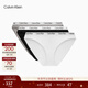Calvin Klein內衣女士三條裝循環(huán)ck提花舒適棉質(zhì)彈力透氣性感比基尼三角內褲女 MP1-太空黑/淺灰色/月光白 3條 S