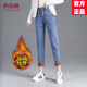 俞兆林（YUZHAOLIN）小腳牛仔褲女2026春秋冬季新款女裝休閑時(shí)尚加絨加厚哈倫百搭褲子 388復古藍加厚 加絨 26 [建議76-85斤穿]