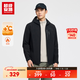 超級安踏加絨運動(dòng)夾克外套男士秋冬防潑水絲光絨保暖連帽茄克152547607U 【拉鏈口袋】基礎黑-4 2XL /男185