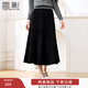 香影黑色百褶半身裙女2025冬季新款垂墜感中長(cháng)款赫本風(fēng)法式a字裙 黑色 XL 170/72A/125-140斤