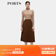 PORTS寶姿女裝秋季新款簡(jiǎn)約優(yōu)雅中長(cháng)款百褶裙ALD9S003QWQ 硬木色 XS (2)