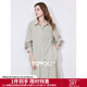 初語(yǔ)收腰襯衫半身裙兩件套裝女春季新款輕工裝風(fēng)通勤套裝 淺卡其 M