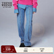 Teenie Weenie小熊&吾空空聯(lián)名簡(jiǎn)約休閑時(shí)尚高腰蘿卜褲牛仔褲女裝 中藍色 M (165)