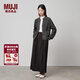 MUJI女式 牦牛絨混 高圓領(lǐng)開(kāi)衫針織毛衣針織衫外套冬季  BA1PPA4A 炭灰色 M (160/84A)