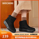 斯凱奇（Skechers）女鞋高幫鞋秋冬季厚底增高雪地靴加絨保暖短靴時(shí)尚休閑鞋114759