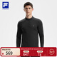斐樂(lè ) 斐樂(lè )官方男子針織長(cháng)袖上衣2025冬季新款健身運動(dòng)加絨基礎長(cháng)T 深黑-BK L 175/96A/L