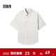 森馬（Semir）短袖T恤男裝純棉襯衣外套戶(hù)外工裝做舊水洗夏季上衣時(shí)尚百搭 香草白10711 L