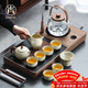 尚言坊功夫茶具整套高檔茶盤(pán)帶燒水壺一體泡茶器全套煮茶器煮茶爐套裝