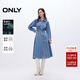 ONLY2025秋季新款萊賽爾復古翻領(lǐng)牛仔中長(cháng)裙連衣裙女|125142002 J34 390洗水牛仔藍 XL