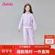 笛莎童裝兒童女童套裝2025年春季中大童學(xué)生春秋裝衛衣長(cháng)褲 紫色 150