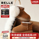 百麗（Belle）復古雪地靴女冬季新款商場(chǎng)同款厚底增高保暖休閑短靴E8B1DDD5 棕色 37