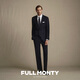 FULL MONTY羊毛西服套裝男高檔修身輕商務西裝外套職業(yè)正裝結(jié)婚伴郎新郎禮服 藏青色1207（偏深藏青色） 48 碼上衣【西褲尺碼找客服備注】