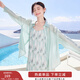 香影【多色涼感】輕薄襯衫外套女夏季空調衫開(kāi)衫外搭襯衣開(kāi)叉上衣 綠色 S